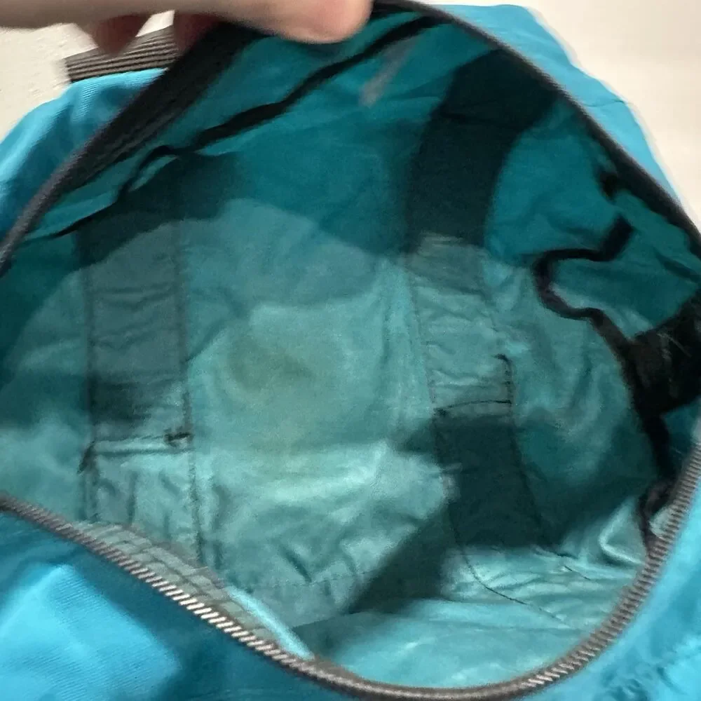 Vintage Eddie Bauer Duffle Bag Small Teal Green Weekender Carry On Nylon 90s Y2K